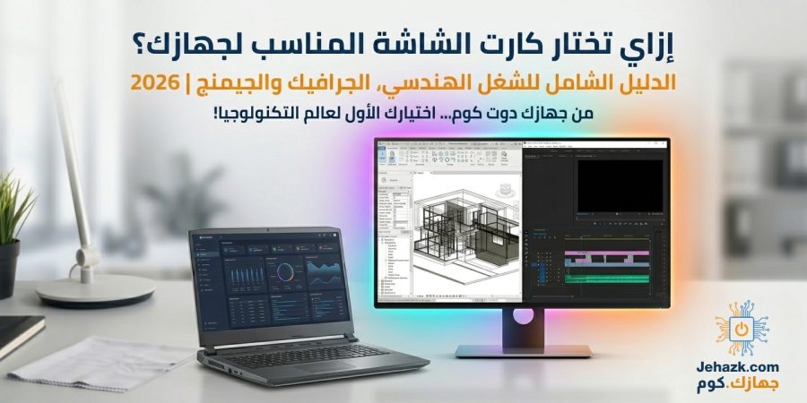 دليلك الشامل لاختيار كارت الشاشة الأمثل للشغل والجيمنج في 2026. دليل اختيار كارت الشاشة المناسب لعام 2026 - مقارنة بين كروت الجيمنج والـ Workstation لموقع جهازك دوت كوم.