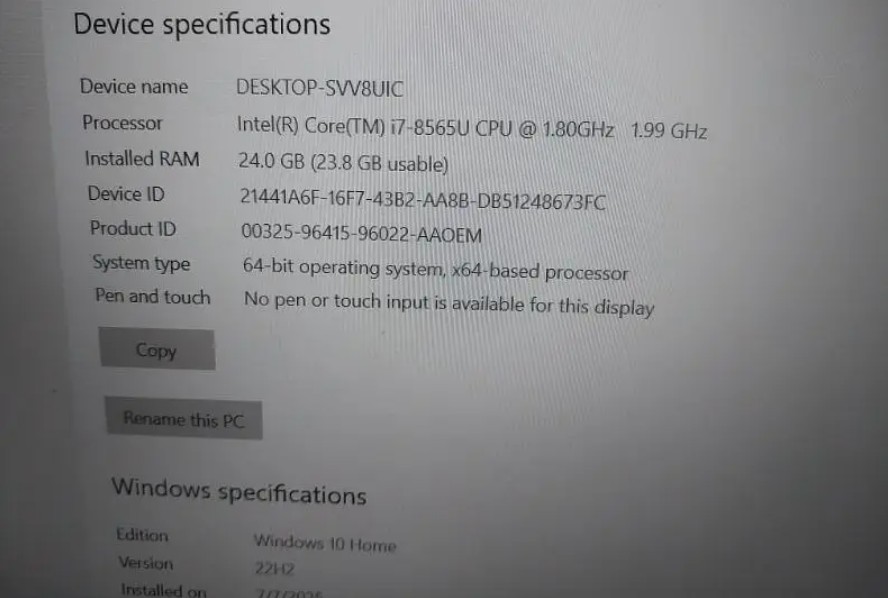 Lenovo Thinkpad T490 core i5 8th gen